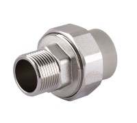 Муфта разборная нар. резьба (латунь) PPR Vsplast 25х3/4″ 1018